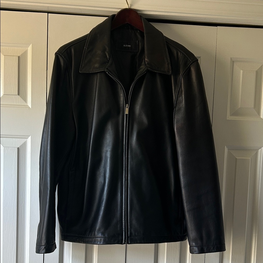 Alfani Black Leather Jacket